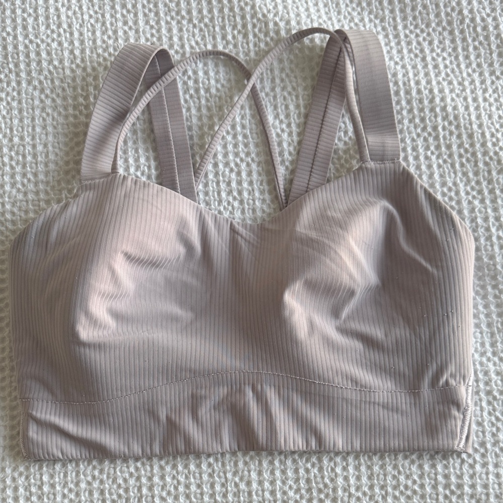 Lululemon light pink longline sports bra
